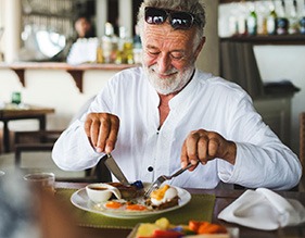 Man eating breakfast