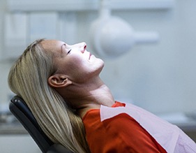 Woman relaxed in the dental chair