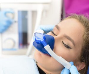 Woman benefiting from nitrous oxide dental sedation